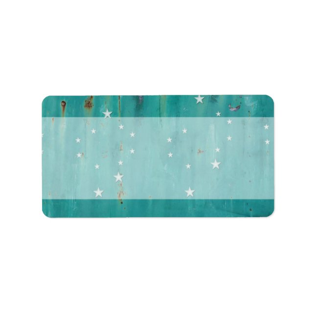 Mailing Shenandoah Wood Rusted Turquoise Stars hin Adressaufkleber (Vorne)