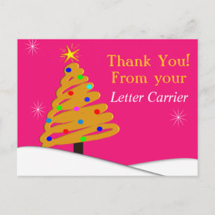 Mailman DANK YOU POSTCARDS Pink Postkarte