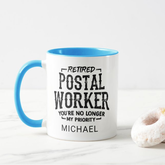 Mailman für Postkunden Tasse (Mit Donut)