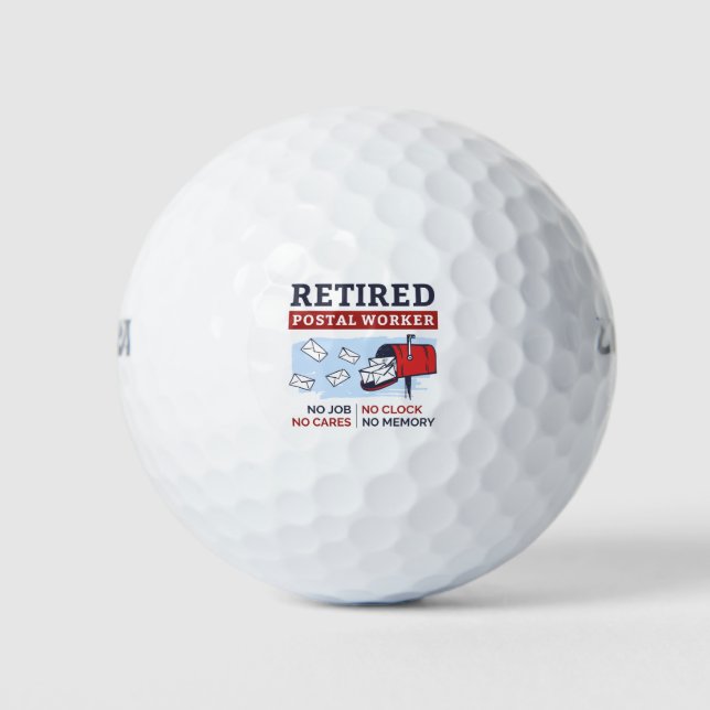 Mailman Retirement Remüde Postarbeiter Golfball (Vorderseite)