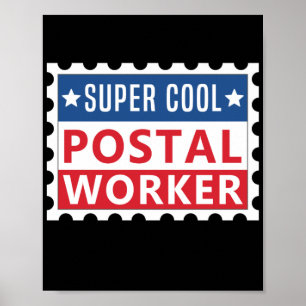 Mailman Super Cool Postal Worker-Briefmarke Poster
