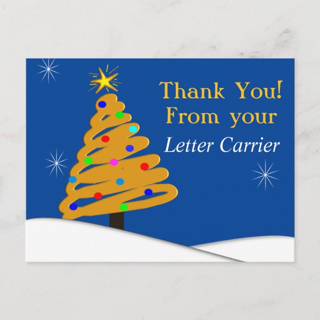 Mailman THANK YOU POSTCARDS Blue Postkarte (Vorderseite)