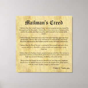 Mailman's Creed Letter Carrier Retirement Geschenk Leinwanddruck