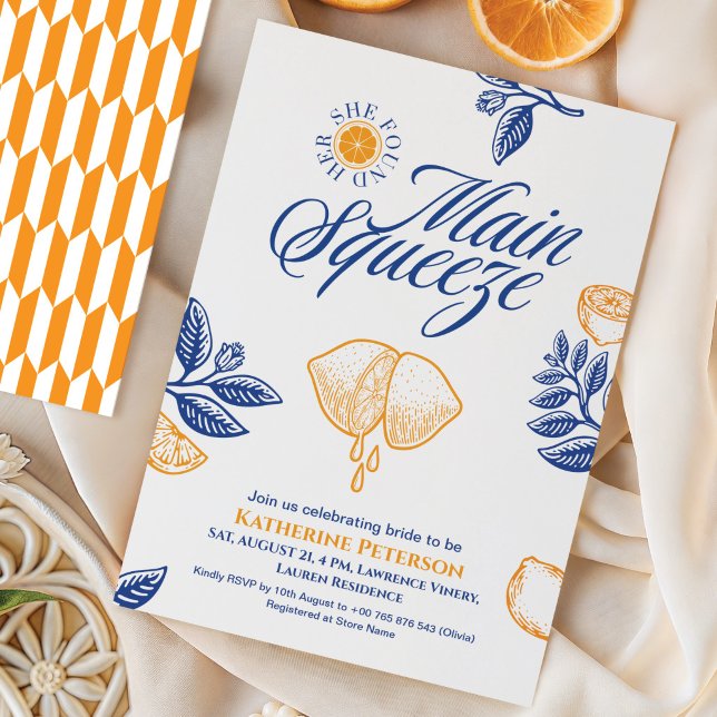 Main Squeeze Citrus Brautparty Lemon Bright Einladung (Von Creator hochgeladen)