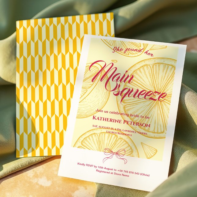 Main Squeeze Citrus Brautparty Lemon Bright Einladung (Von Creator hochgeladen)