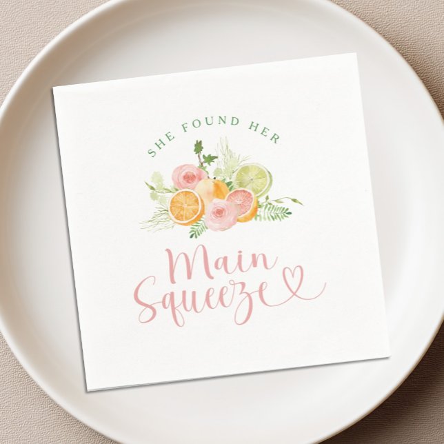 Main Squeeze Citrus Bridal Shower Serviette (Von Creator hochgeladen)