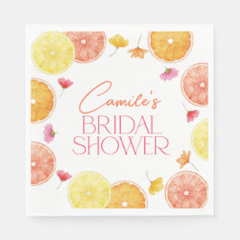Main Squeeze Citrus Bright Flowers Bridal Shower Serviette