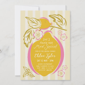 Main Squeeze Hand drawn Zitronen Brautdusche Einladung