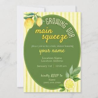Main Squeeze Lemon Baby Shower Einladung