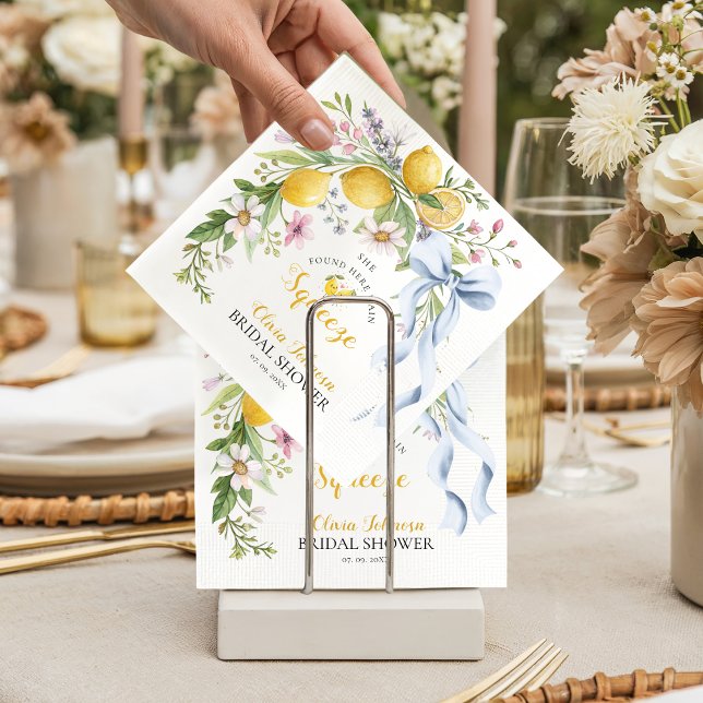 Main Squeeze Lemon Citrus Bridal Shower Serviette (Von Creator hochgeladen)