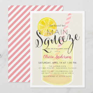 Main Squeeze Lemonade Mason Jar Brautparty Einladung