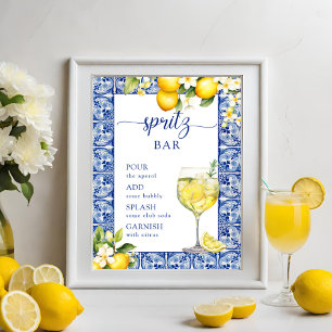 Main Squeeze Lemons Brautparty Spritz Bar Poster