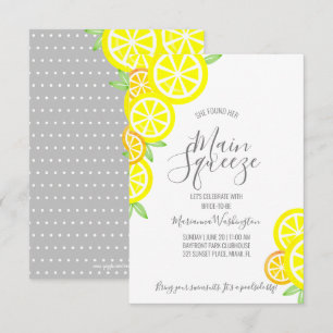MAIN SQUEEZE Sommerlemon BRAUTPARTY grau Einladung