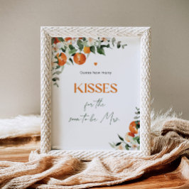 Main Squeeze, wie viele Küsse Brautparty-Spiel Poster