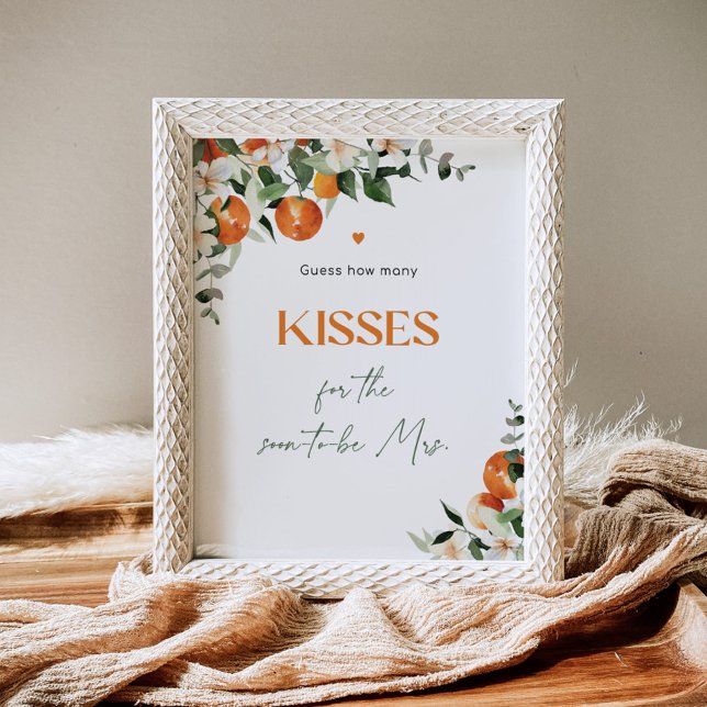 Main Squeeze, wie viele Küsse Brautparty-Spiel Poster (Von Creator hochgeladen)