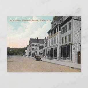 Main St, Butler, New Jersey, Vintag Postkarte