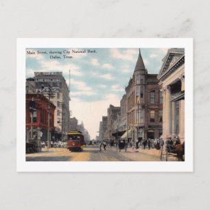 Main St., Dallas, Texas Vintage Postkarte