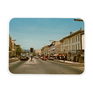 Main St., Danbury, CT Vintage Postkarte Magnet