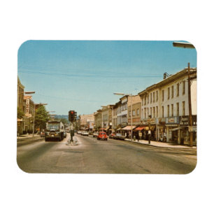 Main St., Danbury, CT Vintage-Postkarte Magnet