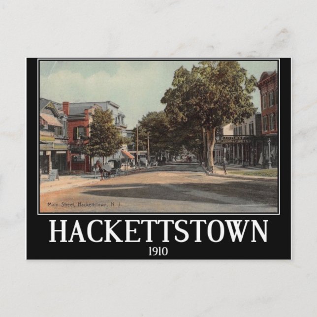 Main St. Hackettstown NJ Vintag Postkarte (Vorderseite)