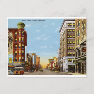 Main St., Joplin, Missouri Vintag Postkarte