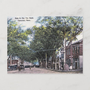 Main St, Nantucket, Massachusetts, Vintag Postkarte
