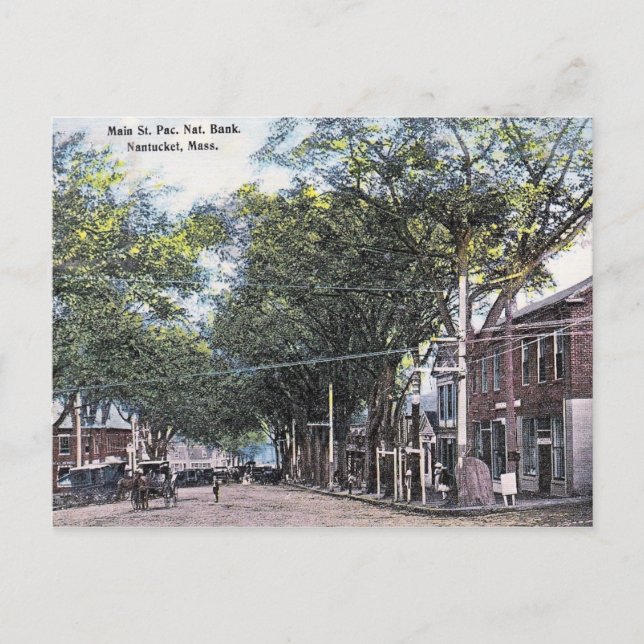 Main St, Nantucket, Massachusetts, Vintag Postkarte (Vorderseite)