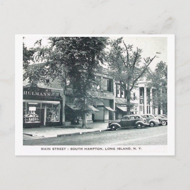 Main St., Southampton, Long Island NY Vintag Postkarte (Vorderseite)