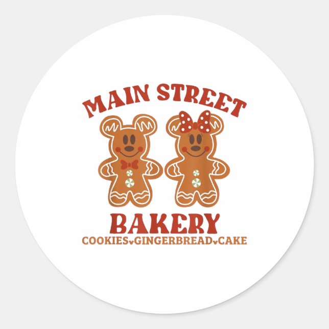 Main Street Bakery Cookies Gingerbread Cake Christ Runder Aufkleber (Vorderseite)