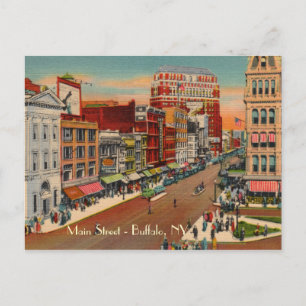 Main Street - Buffalo, NY Vintage-Postkarte Postkarte