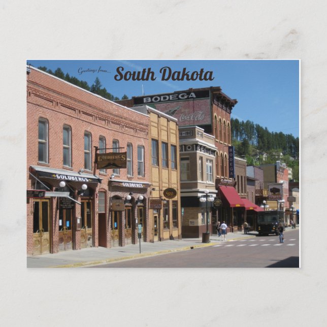 Main Street Deadwood South Dakota Postkarte (Vorderseite)