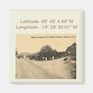 Main Street, Gladstone NJ Vintage Ansicht Magnet