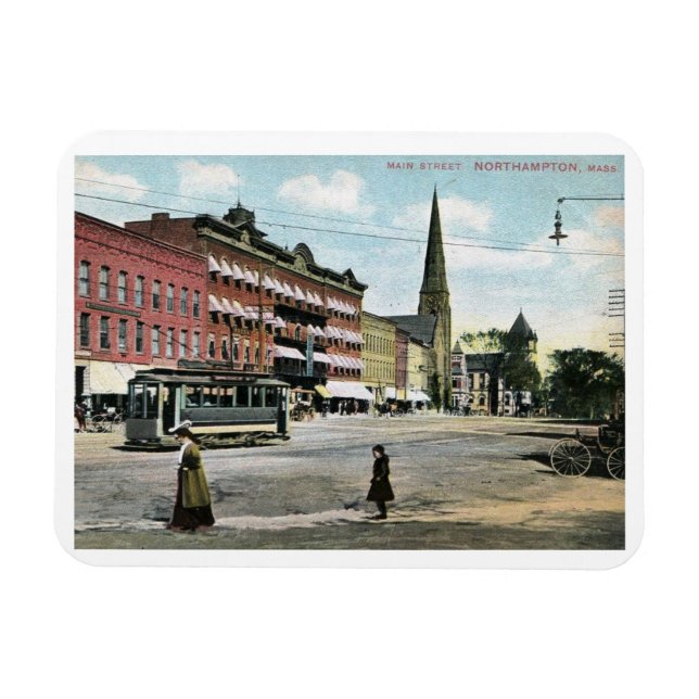 Main Street, Northampton, Massachusetts Vintag Magnet (Horizontal)