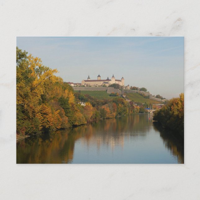 Main und Festung Marienberg, Würzburg Postkarte (Vorderseite)