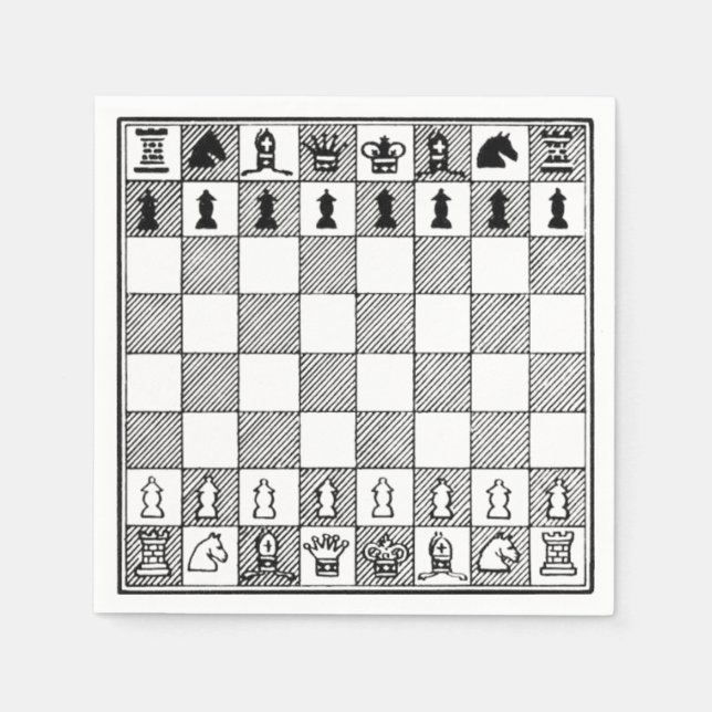 Mainboard Game Black & White Schach Theme Paper Na Serviette (Vorderseite)