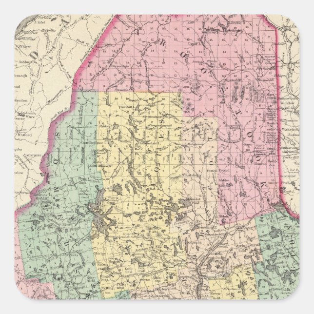 Maine 14 quadratischer aufkleber (Vorderseite)