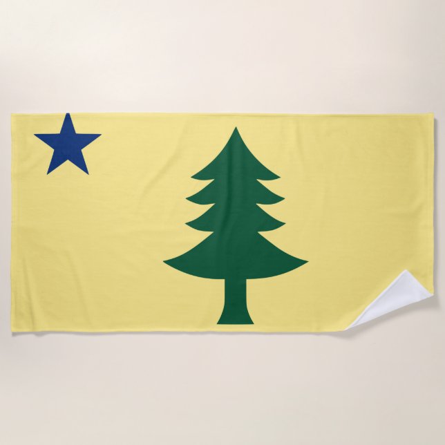 Maine 1901 Staatsflagge Strandtuch (Vorderseite)