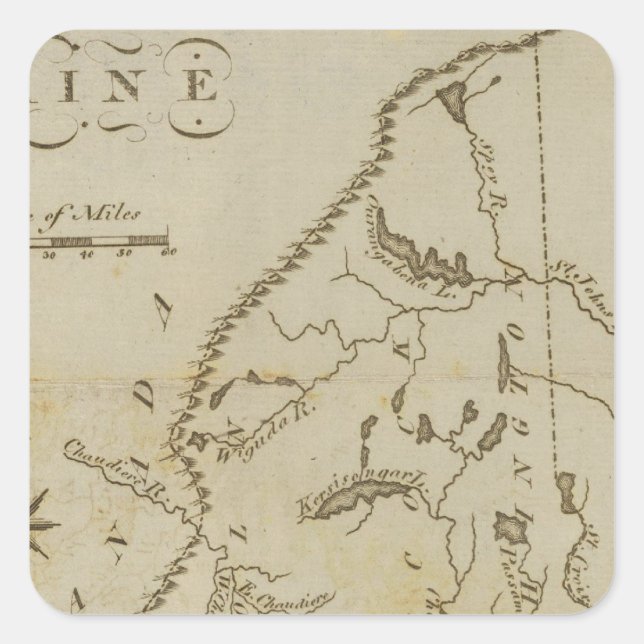 Maine 9 quadratischer aufkleber (Vorderseite)