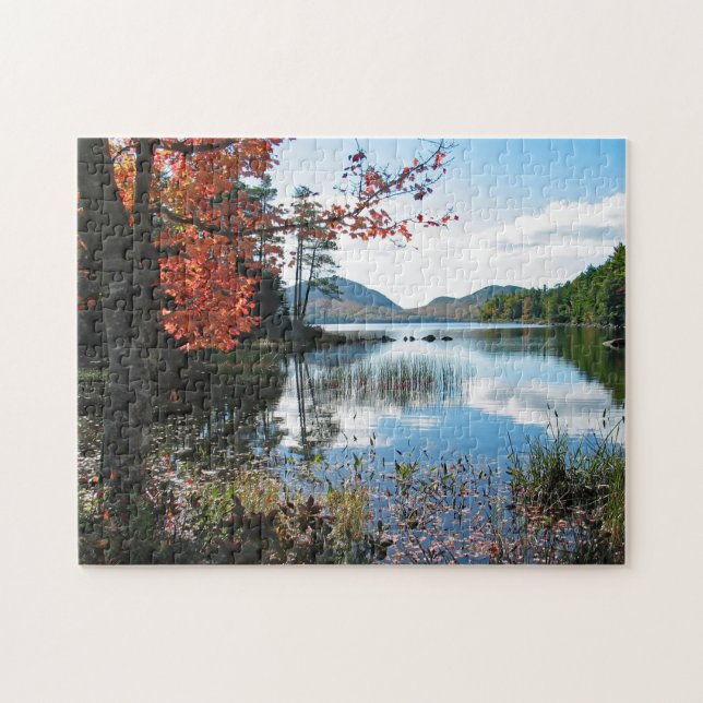 Maine Acadia Seenlandschaft Foto Puzzle (Horizontal)