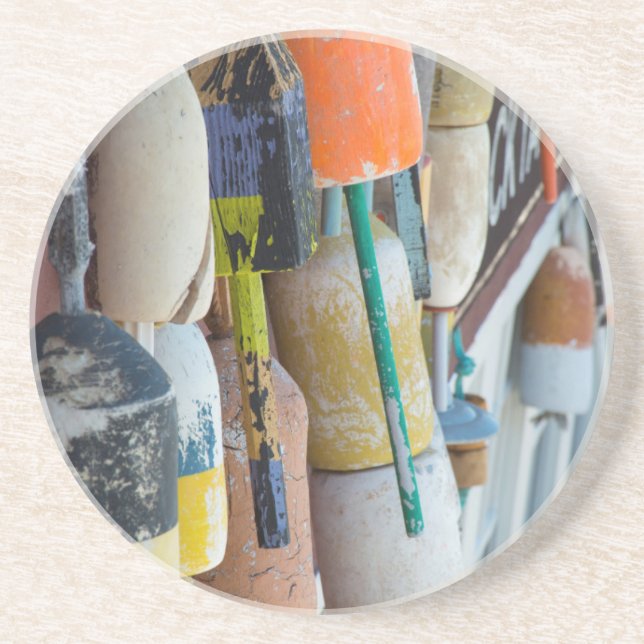 Maine, Bar Harbour. Farbige Hummerfalle Untersetzer (Vorne)