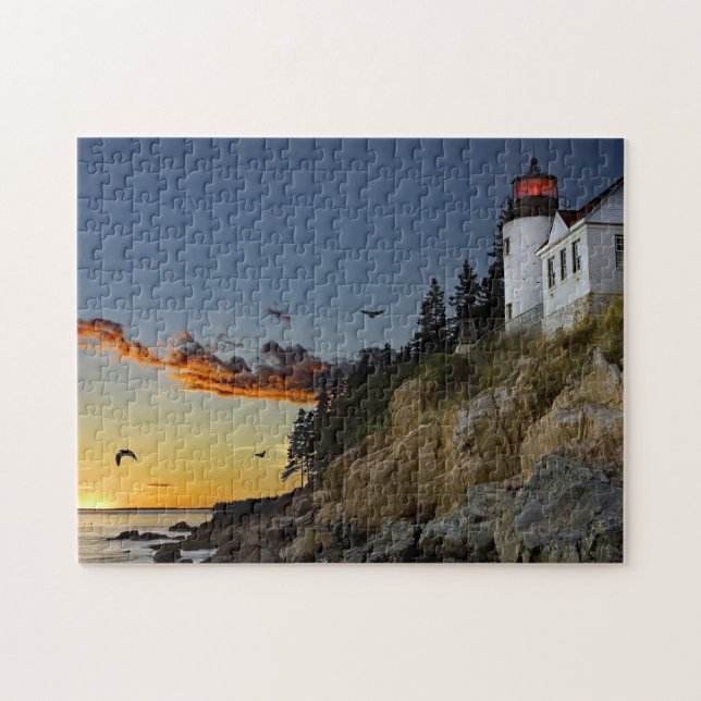 Maine Bass Harbour Lighthouse Foto Puzzle (Horizontal)