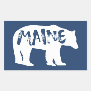 Maine Bear Rechteckiger Aufkleber