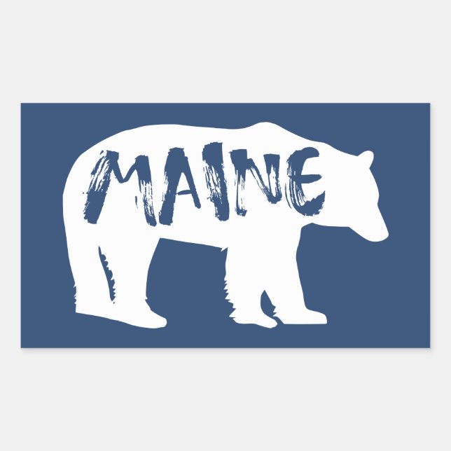 Maine Bear Rechteckiger Aufkleber (Vorderseite)