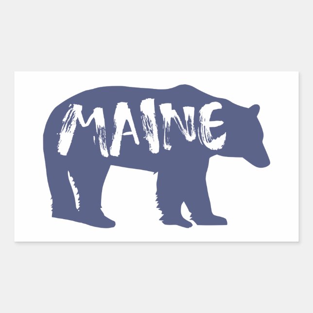 Maine Bear Rechteckiger Aufkleber (Vorderseite)