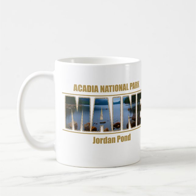 MAINE-Bild-Schriftartacadia-Nationalpark Tasse (Links)