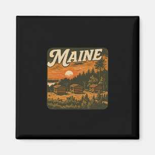 Maine Blockhütte Outdoor-Camping Natur-Enthusiast  Magnet
