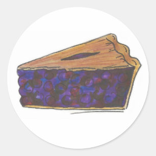 Maine Blueberry Pie Slice Backen Feinschmecker geb Runder Aufkleber