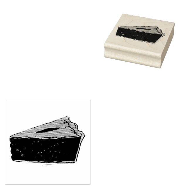 Maine Blueberry Pie Slice Piece Feinschmecker Blau Gummistempel (Stempel)