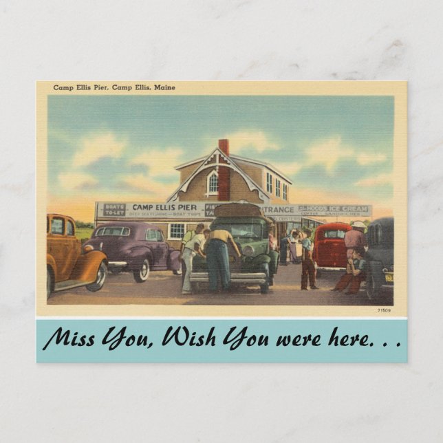 Maine, Camp Ellis Pier Postkarte (Vorderseite)