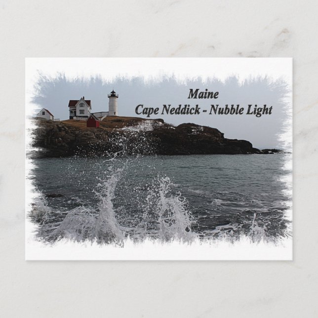 Maine Cape Neddick - Nubble Light Postkarte (Vorderseite)